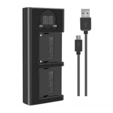 Двойное зарядное у-во DL-NPF970/FM500/FM50 Type C и micro USB Charger с инфо индикатором