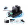 Двойное зарядное у-во USB-LCD- ENEL19/Olympus Li-42B Micro и Type-C Dual charger с дисплеем