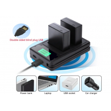 Двойное зарядное у-во USB-LCD-LPE6/6N/6NH Micro и Type-C Dual charger с дисплеем
