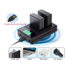 Двойное зарядное у-во USB-LCD- NB6L/6LH Micro и Type-C Dual charger с дисплеем