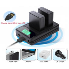 Двойное зарядное у-во USB-LCD-ENEL14/14A Micro и Type-C Dual charger с дисплеем