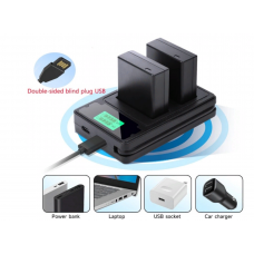 Двойное зарядное у-во USB-LCD- NPFZ100 Micro и Type-C Dual charger с дисплеем