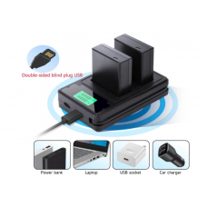 Двойное зарядное у-во USB-LCD- DMWBLC12 Micro и Type-C Dual charger с дисплеем