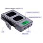 Двойное зарядное у-во USB-LCD-DMWBLE9E/BLG10/ BLH7 Micro и Type-C Dual charger с дисплеем