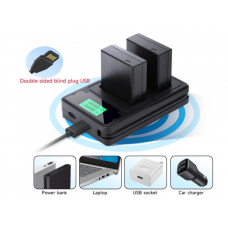 Двойное зарядное у-во USB-LCD-DMWBMB9E Micro и Type-C Dual charger с дисплеем