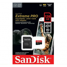 Карта памяти SanDisk Extreme Pro microSDXC 128GB UHS-I U3 V30, A2, R/W 200/90 МБ/с с адаптером