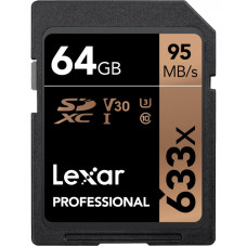 Карта памяти Lexar <LSD64GCB1EU633> SDXC Memory Card 64Gb V30 UHS-I U3                                                                                                                                                                                    