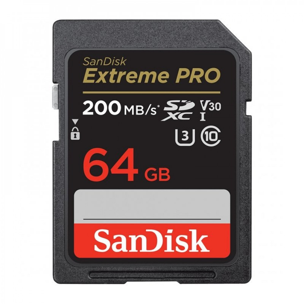 Карта Памяти SanDisk 64GB Extreme Pro 200MB/s U3 V30 UHD 4K                                                                                                                                                                                               