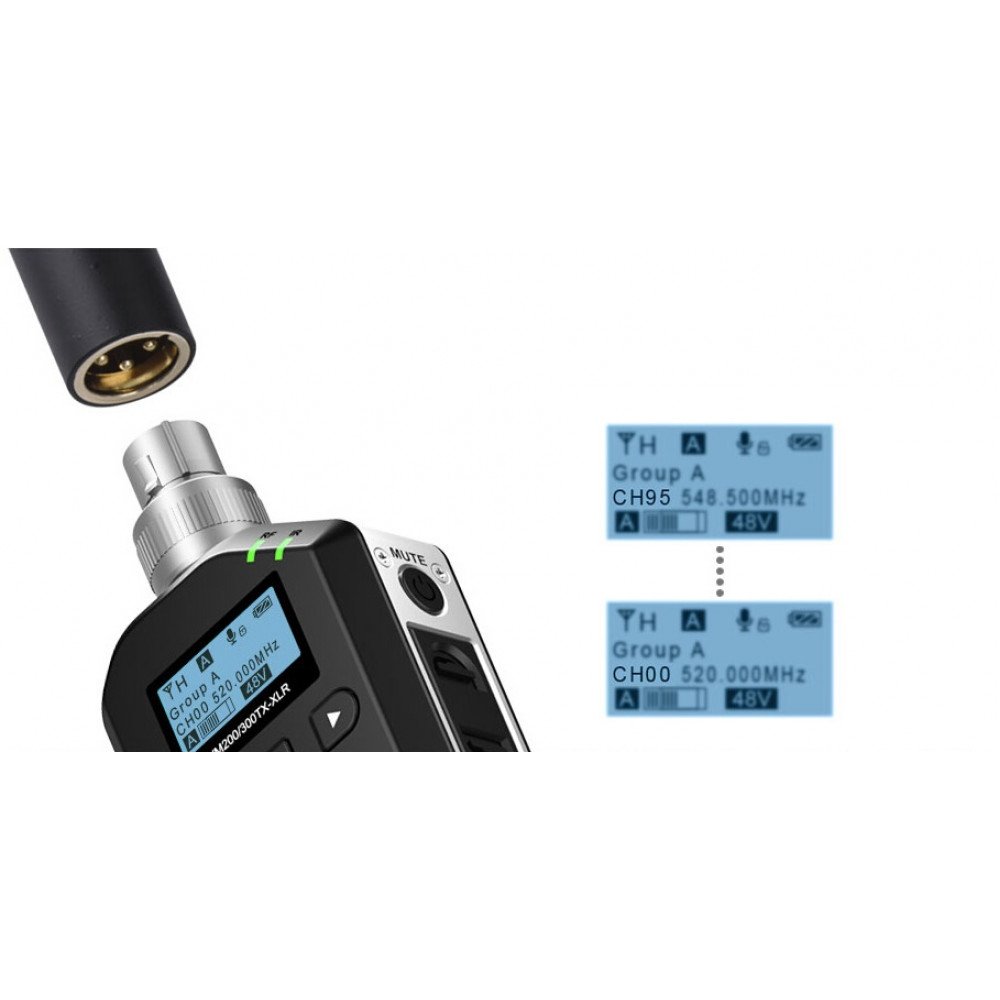 Беспроводной передатчик XLR для микрофон,Comica CVM-WM-200/300-XLR UHF                                                                                                                                                                                    