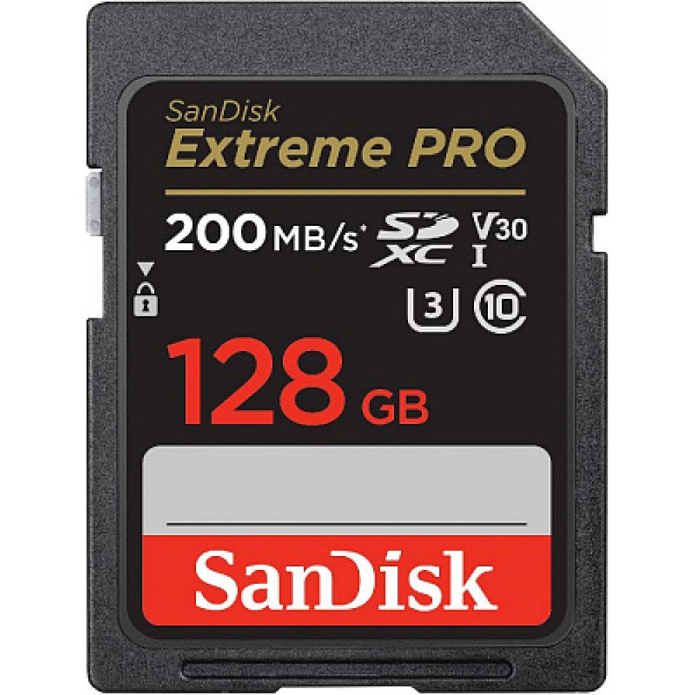 Карта Памяти SanDisk 128GB Extreme Pro 200MB/s U3 V30 UHD 4K                                                                                                                                                                                              