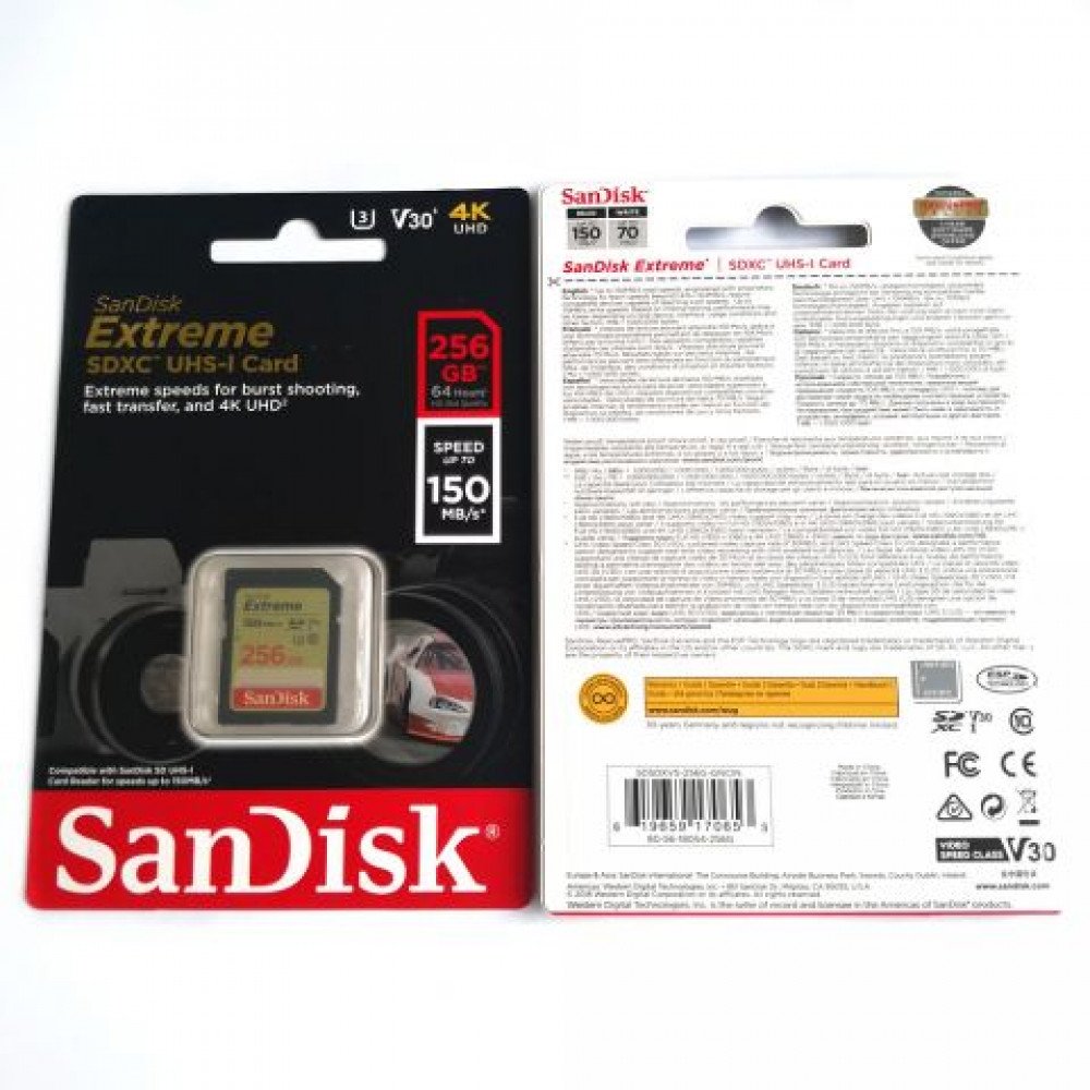 Карта памяти SanDisk 256GB Extreme SDXC (SDSDXV5-256G-GNCIN)                                                                                                                                                                                              
