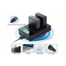Двойное зарядное у-во USB-LCD- NPFW50 Micro и Type-C Dual charger с дисплеем                                                                                                                                                                              