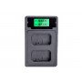 Двойное зарядное у-во USB-LCD- NPFW50 Micro и Type-C Dual charger с дисплеем                                                                                                                                                                              
