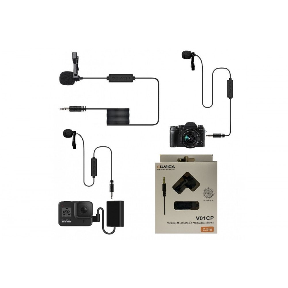 COMICA CVM-V01CP Всенаправленный петличный для цифровых камер и Go Pro (2.5m.)                                                                                                                                                                            
